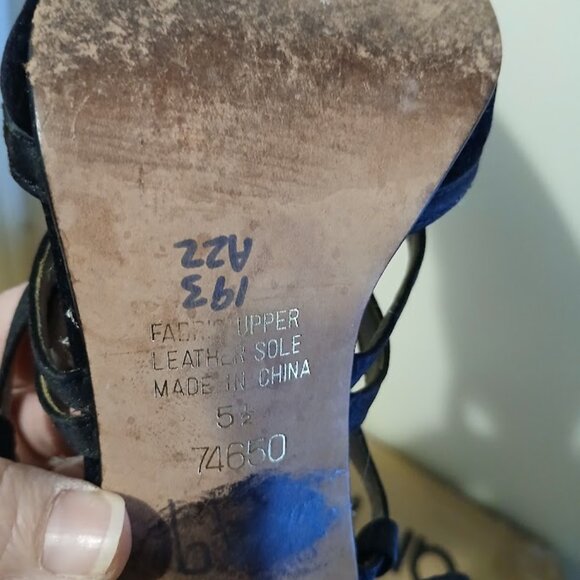 UNLISTED Velvet Black High Heels 5.5 Cuban Strappy sling back Formal Sexy! - Picture 11 of 11